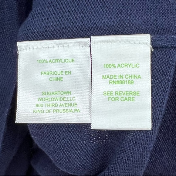 Lilly Pulitzer Navy Blue Clare Ruffle Belle Sleeve Super Soft Sweater - Picture 5 of 6